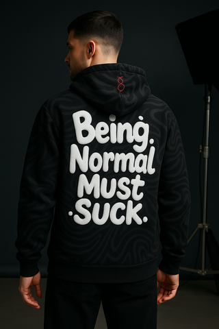 REETRO “Being Normal Must Suck” Oversized Hoodie – Black premium Streetwear Hoodie