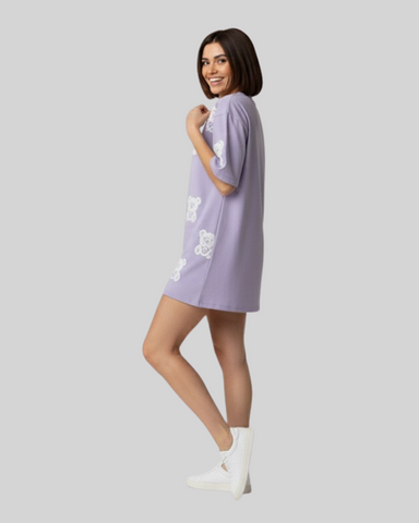 Lavender Teddy Oversized T-Shirt - Puff Print Edition