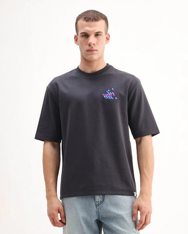 PLACEMENT GRAPHIC PRINT OVERSIZED T-SHIRT BUNN - DUSKY PINK