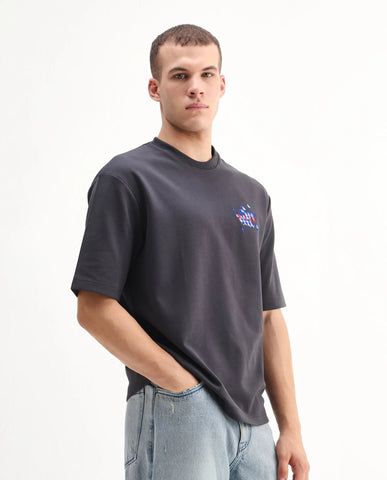PLACEMENT GRAPHIC PRINT OVERSIZED T-SHIRT BUNN - DUSKY PINK