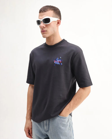 PLACEMENT GRAPHIC PRINT OVERSIZED T-SHIRT BUNN - DUSKY PINK