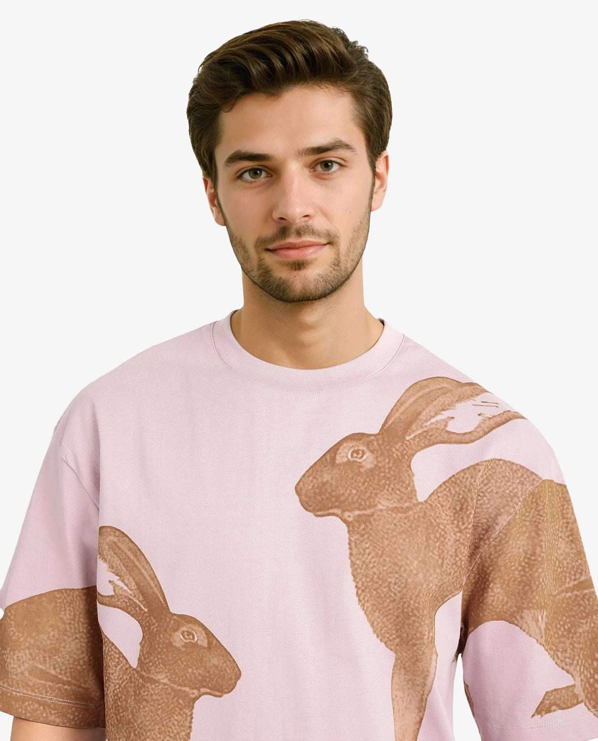 PLACEMENT GRAPHIC PRINT OVERSIZED T-SHIRT BUNN - DUSKY PINK